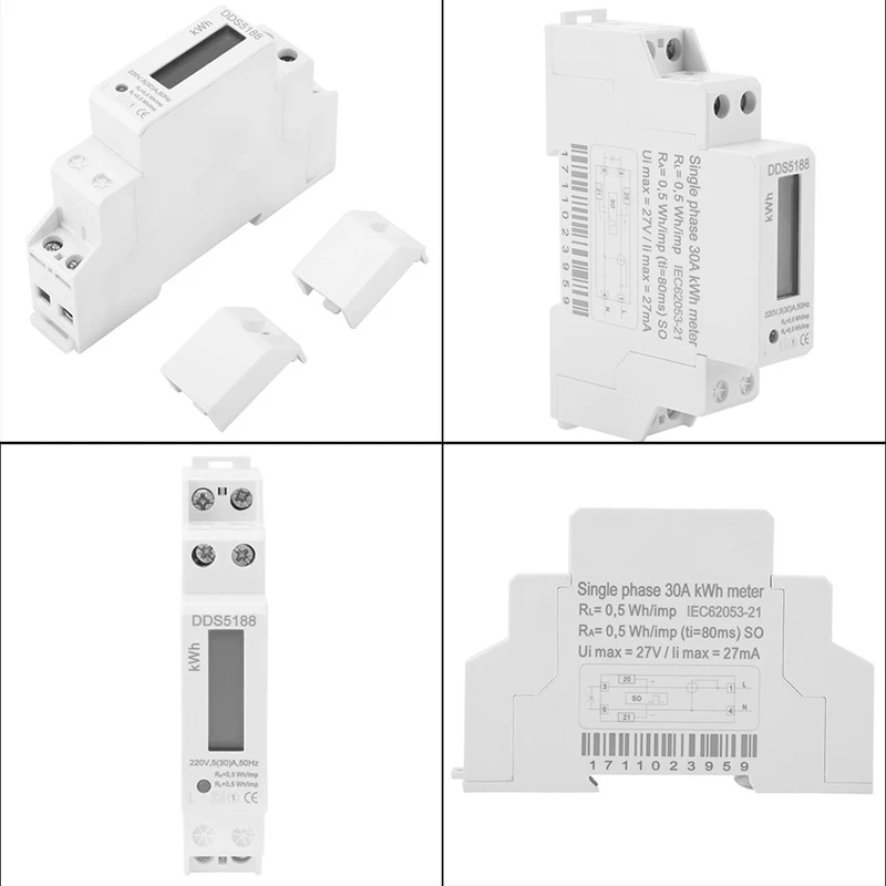 Однофазный DIN-Rail Тип, цифровой ЖК-дисплей однофазный DIN-Rail электронный счетчик энергии кВтч калькулятор Анализатор метр для