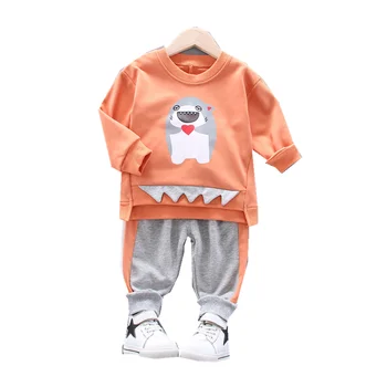 

New Baby Boy Girls Cotton Clothes Spring Autumn Children Cartoon T Shirts Pants 2Pcs/sets Infant Kids Fashion Toddler Tracksuits