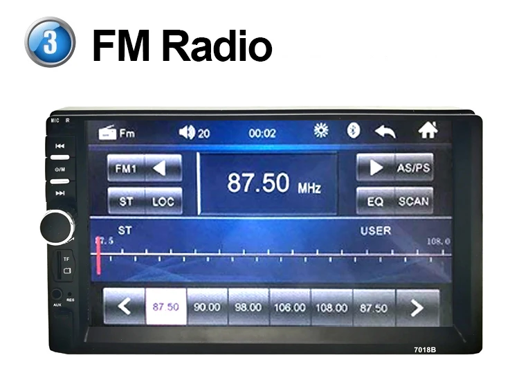 7 Touch Screen Car Radio Double Din Car Stereo MP5 MP3 Player with Bluetooth FMUSBAUX 7010B (7)