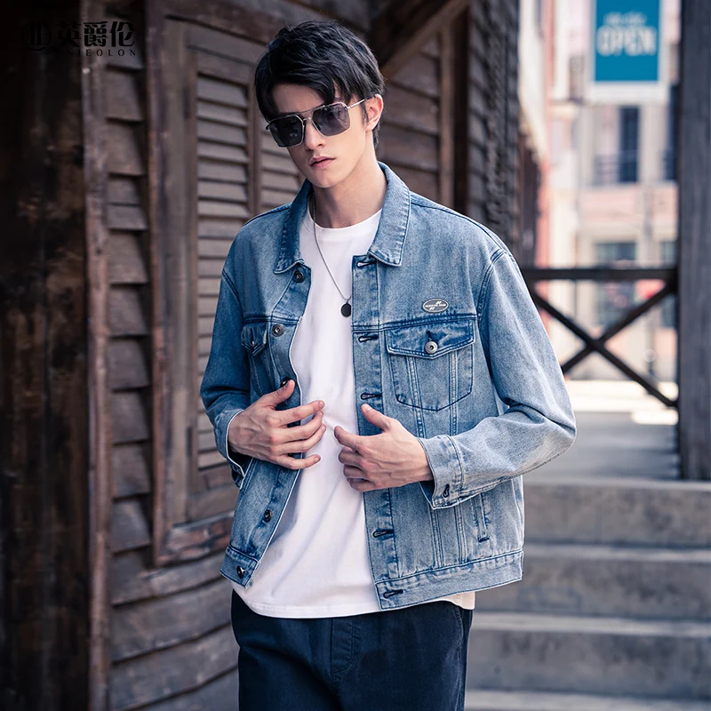 

2020 Autumn Winter New Casual Teens Denim Jacket Coat Fashion Retro Jacket Male Tops Denim Coat NT811