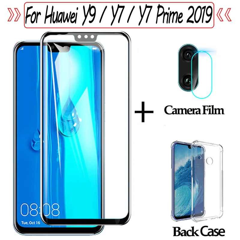 huawei-y9-2019 y 7 стекло 3 в 1 защитное на хуавей у7 прайм 2019 зрачное камеры объектива huawei