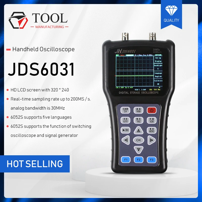 JINHAN портативный осциллограф JDS6031 osciloscopio Цифровой генератор сигналов JDS6052S