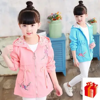 

Baby Girl Clothes 2019 Autumn New Children Sets Clothing Girls Peach Windbreaker Big Child Windbreaker Hooded Coat For Girl
