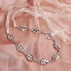 Vintage Crystal Rose Gold Wedding Belt Luxury Rhinestone Bridal Belt Handmade Wedding Accessories Beaded Belt For Prom Party
