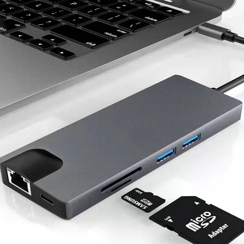 Fiuzd 8IN1USB концентратор C концентратор для Мульти USB 3,0 HDMI адаптер док-станция для MacBook Pro Аксессуары USB-C Тип C 3,1 сплиттер 2 порта USB C концентратор