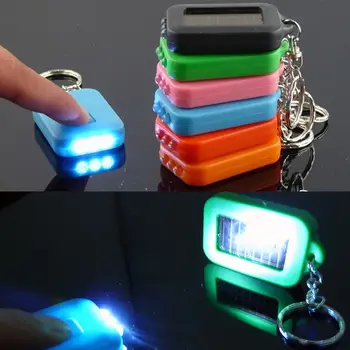 

Random Color Car Pendant Mini 3LED Solar Power Panel Flashlight Torch Lamp Light Keyring Key Chain