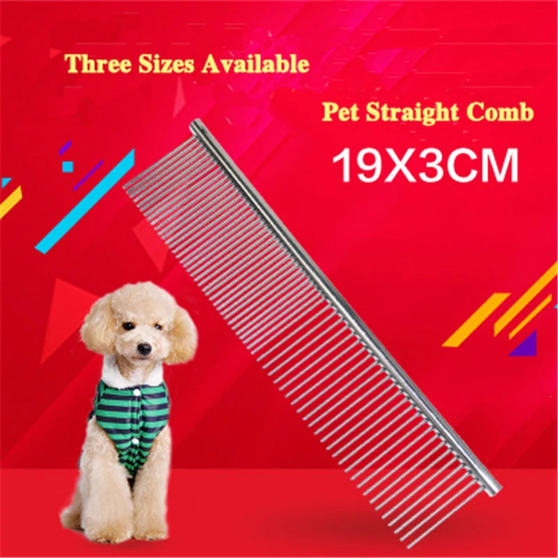 

Pet Dematting Comb Stainless Steel Pet Grooming Comb for Dogs and Cats Gently Removes Loose Undercoat Mats Tangles Knots