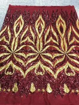 

African High Quality Sequined Net Tulle Lace Fabric For Wedding JY5003