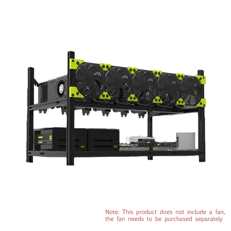 

V3C 6-Bay алюминиевый корпус с открытым небом, многографическая карта, шасси, серверное шасси для компьютера Eth, буровая установка