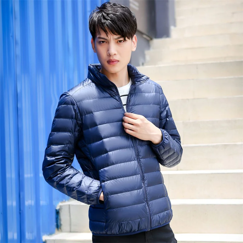 Men Autumn winter Ultra Lightweight Packable Down Jacket Waterproof Windproof Down Coat Large Size Men Jackets