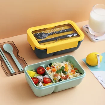 

Simple Container for Primary School Students Office Workers Microwave Oven Heating Partition Lunch Box