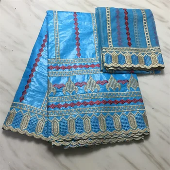 

latest African Bazin Riche Lace Fabric 7Yards With French Tulle Embroidery Lace With Stones Bazin Riche Getzner Fabric for dress