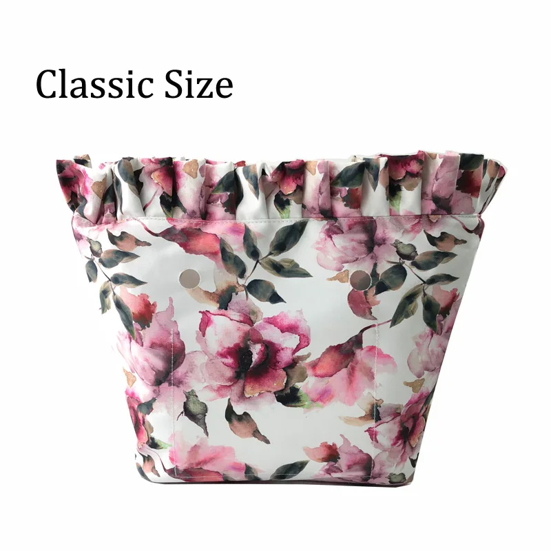 designer bags Floral Border Lining Colorful Print  Inner Zipper Pocket For Classic Mini Obag insert with inner waterproof coating for O bag wristlet corsage Totes