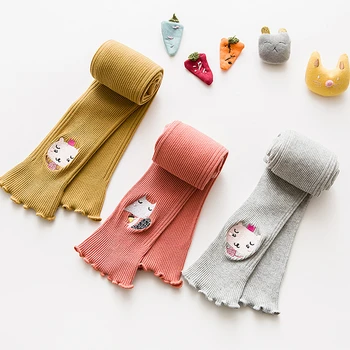 

Baby children pantyhose cotton spring summer new female baby nine points leggings cartoon embroidery lace 1-3-8 years old