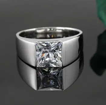 

Handsome Wedding ring for Men Princess cut 3ct 5A zircon cz 925 sterling silver Male Anniversary Birthstone Ring