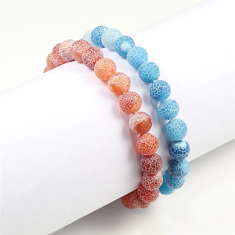 Men women energy beaded bracelet 8mm natural tiger eye stone lava rock agates stretch bangle yoga healing jewelry gift