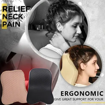 

1PC Car Headrest Neck Pillow for seat chair in auto Foam cotton mesh cushion Fabric Cover soft Head rest travel support hot