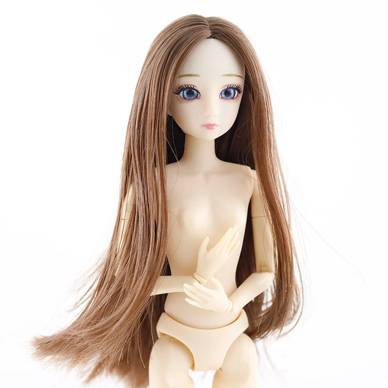 1/6 30 см BJD куклы 3D глаза 20 суставов подвижное обнаженное тело DIY прямые золотисто-коричневые волосы женские Figma тело кукла игрушка Подарки