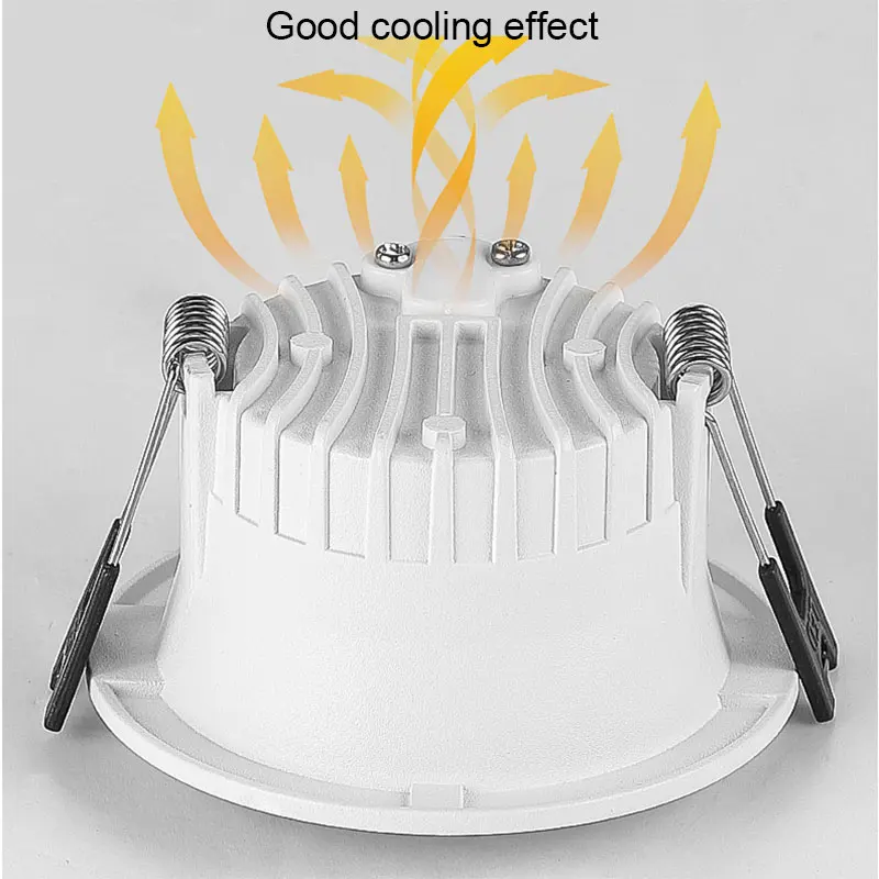 디 밍이 가능한 AC85 265V Recessed Anti Glare LED Downlights 7W 9W 12W 15W LED 천장 스포트 라이트 배경 램프 실내 조명