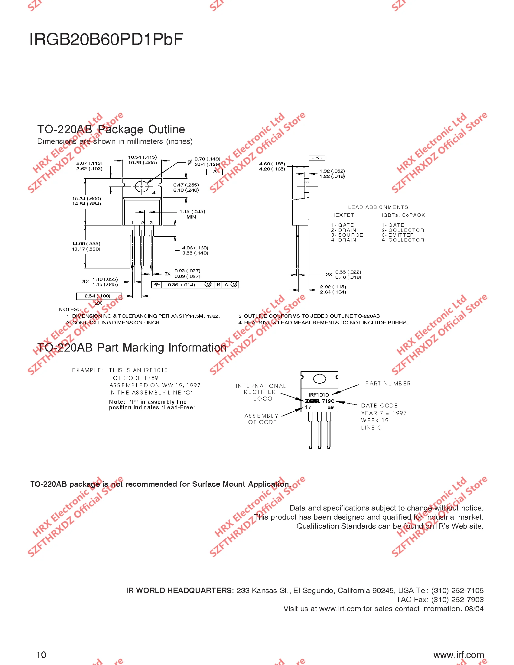IRGB20B60PD1PBF GB20B60PD1-220 GB20B60PDI TO220 IGBT транзистор 600V 20A 50 шт./труба на солнечных батареях(10 шт