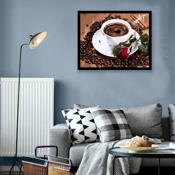 

Paint By Numbers Kits for Adult, DIY Canvas Painting for Adults Beginner-Coffee