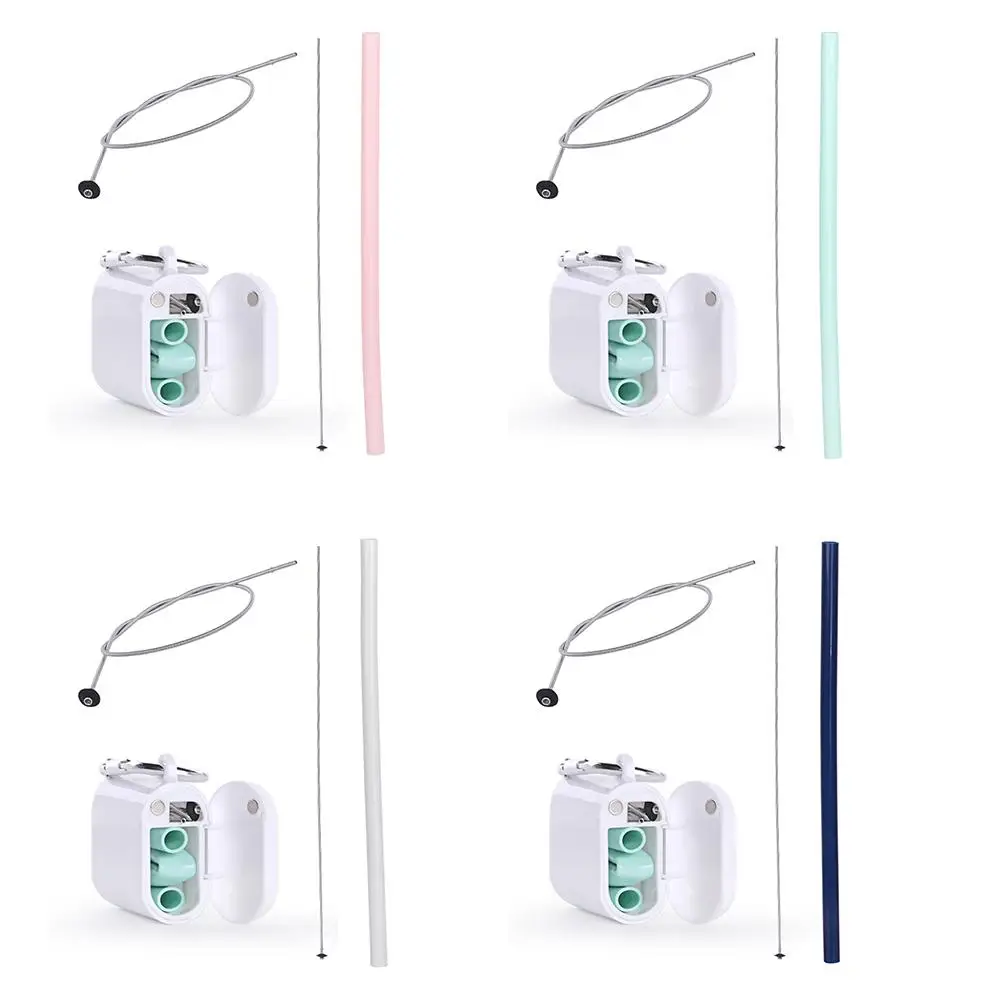 

Colorful Straws Reusable Portable Silicone Straight Tube Straw High Temperature Resistance Silicone Folding Drink Juice Straw