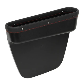 

Car Seat Crevice Storage Box Leather Auto Seat Gap Filler Pockets Organizer Boxes for Phone Card Cigarettes Storage