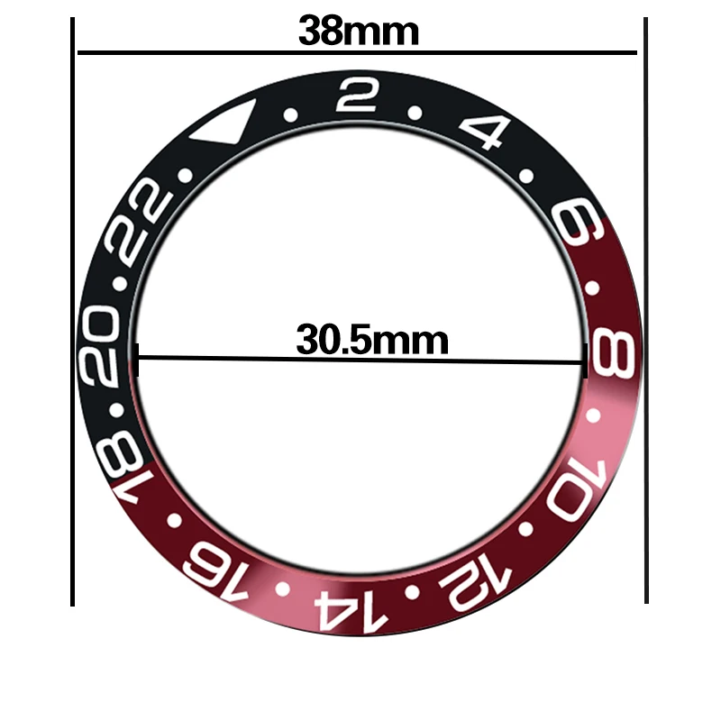 

Watch Spare Parts 38mm black red High Quality Titanium Insert Frame Bezel For 40 mm Sea Automatic Mens