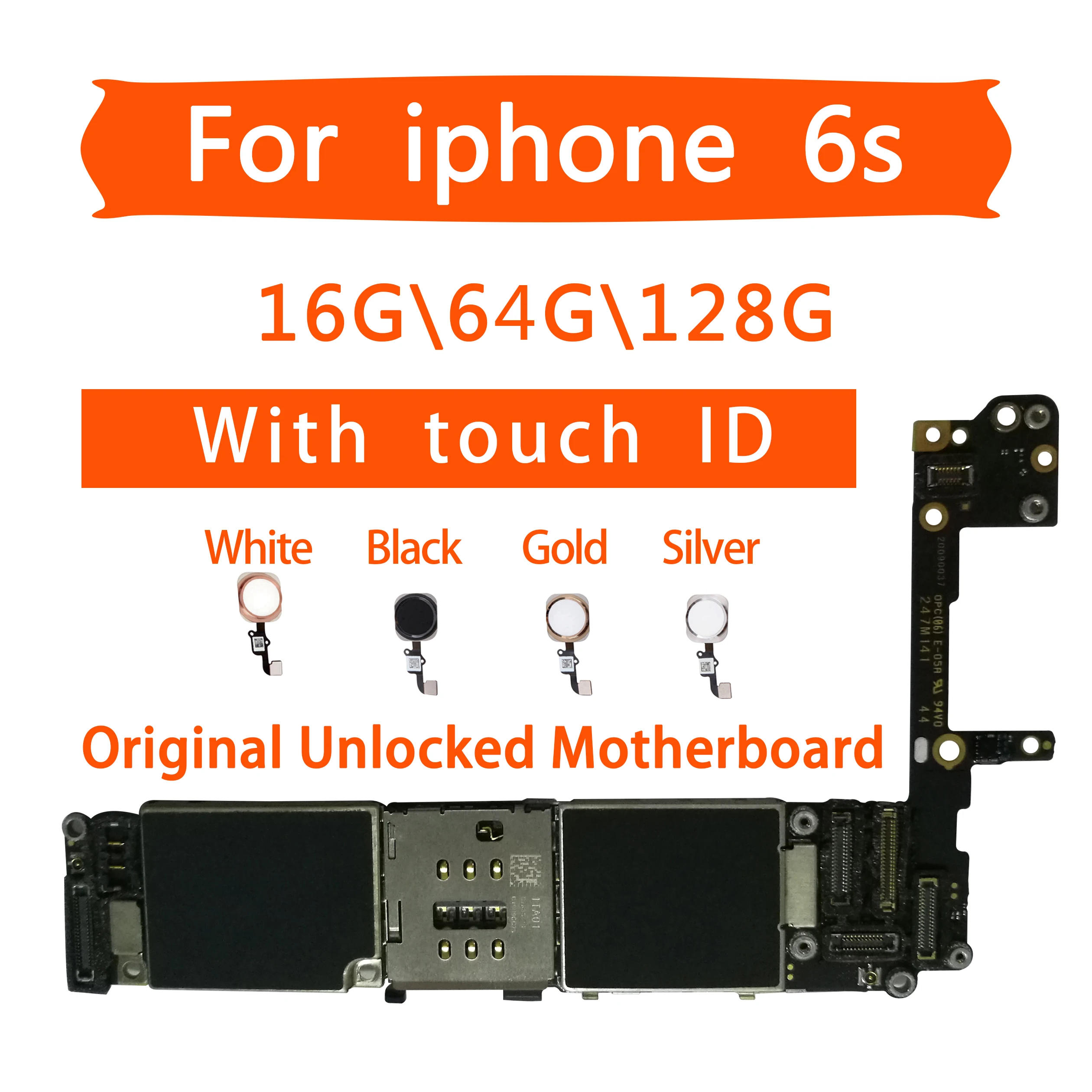 

Original Unlocked For iPhone 6S Motherboard , For iPhone 6S Logic Mainboard With/Without Touch ID With IOS Test Good Working