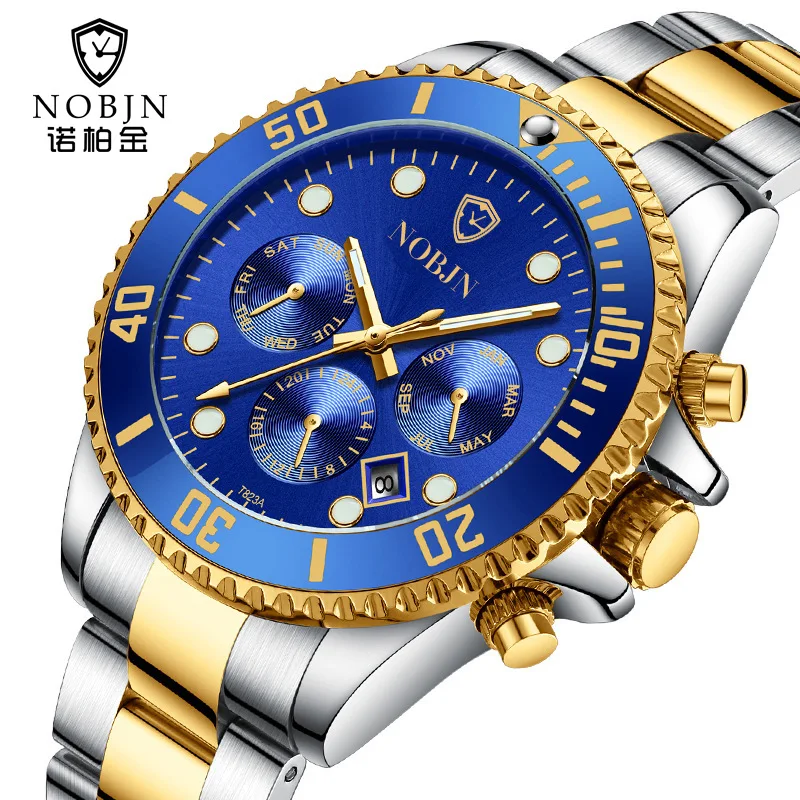 

Multifunction Luxury Mens Mechanical Watches Steel Automatic Watch Wristwatch for men Stainless Steel Relogio Masculino Nobjn