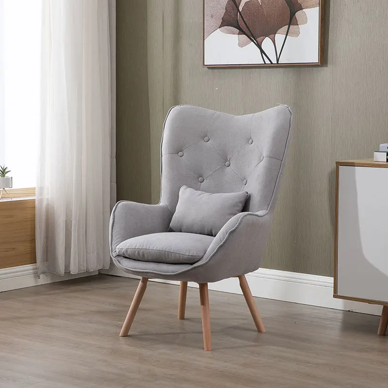 12% H скандинавский одноместный диван для гостиной, балкона, квартиры, мини-стул, современный минималистичный диван, индивидуальное кресло для отдыха, спальни - Цвет: wooden leg A