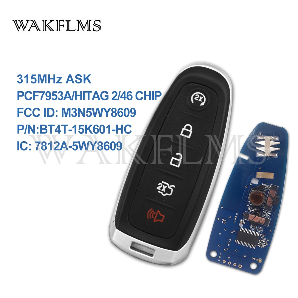 315 Smart Remote Car Key for Ford Edge Escape Explore Expedition Flex Focus Taurus 2011 2012 2013 2014 2015 2016 2017 M3N5WY8609 |