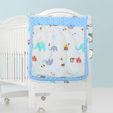 50*60 см, органайзер для детской кроватки из хлопка, органайзер для детской кроватки, Мультяшные детские игрушки, сумка для хранения подгузников, подвесной органайзер для коляски