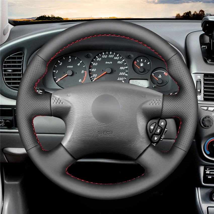MEWANT черный чехол рулевого колеса автомобиля из натуральной кожи для Nissan Terrano 2 2001-2002 Almera(N16) 2000-2003 X-Trail(T30