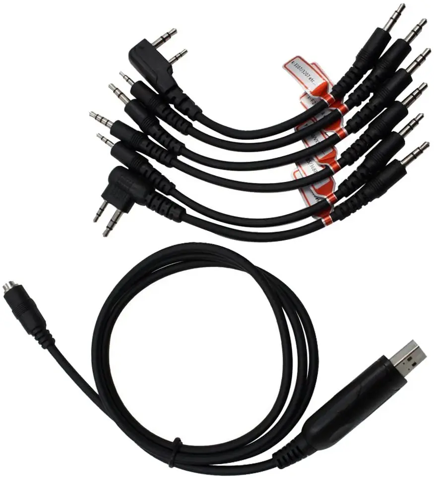 

USB-линия клонирования программирования 6 в 1, подходит для радиостанций MOTOROLA HYT ICOM BAOFENG KENWOOD YAESU Vertex TYT QUANSHENG Puxing
