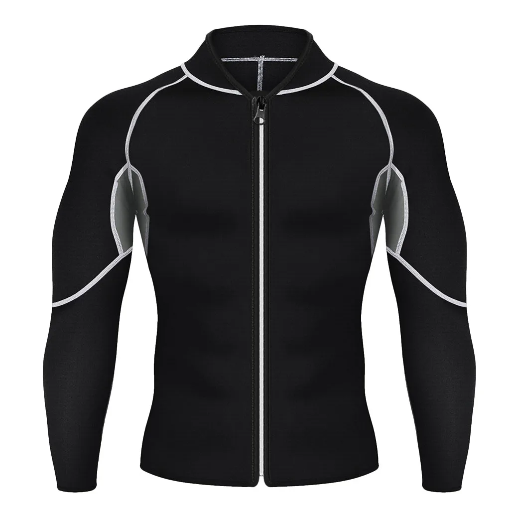 

Men's Body Shaper Hot Sweat Workout Cycling Jacket Neoprene Shapewear Tops Losing Weight Tummy Fat Burner Abs Abdomen Trimming