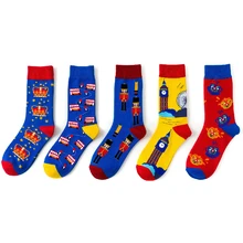 1 пара британских ветровых носков женские новые европейские и американские женские носки модные креативные мужские и женские хлопчатобумажные забавные носки