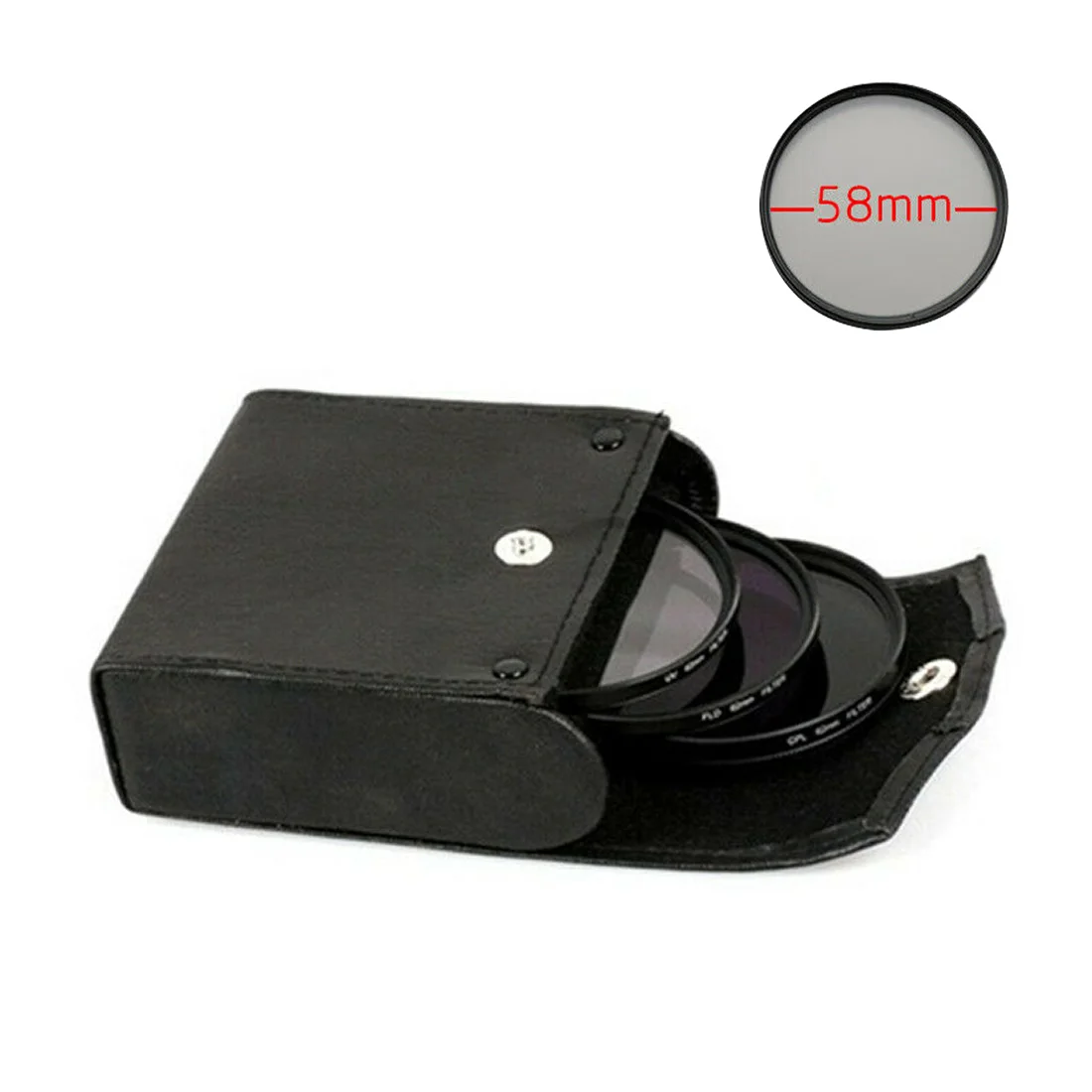 Portable Storage Bag Protection Filter Set Accessories Travel SLR Camera Photography Photo 3 In 1 Lens Outdoor UV CPL FLD - Цвет: 58mm