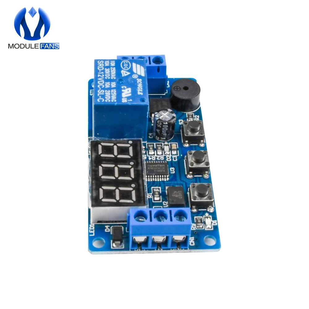 Digitale Led-anzeige Zeit Verzögerung Relais Modul Board DC 12V Control Programmierbare Timer Schalter Trigger Zyklus Modul Auto Summer – Detail 9
