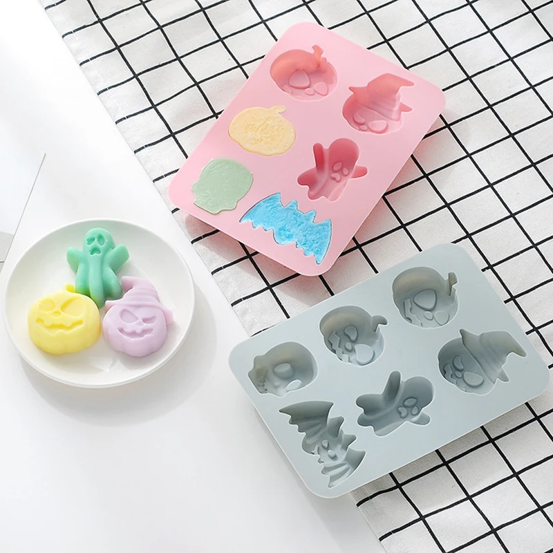 

Kitchen Baking Silicone Mold Halloween Festival Cooking Homemade Skull Shape Biscuit Molds Chocolate Cake Cookies Gadget Pastry