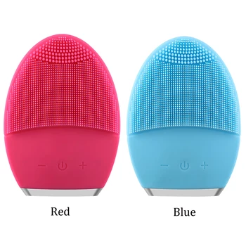 

Ultrasonic Electric Facial Cleansing Brush Vibration Skin Remove Blackhead Pore Cleanser Waterproof Silicone Facial Spa Massage