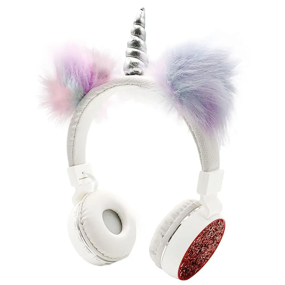 JINSERTA 2020 Unicorns Headphones Kids Headphone Wireless Bluetooth Stretchable Earphone Foldable Stereo Music Cartoon Headset
