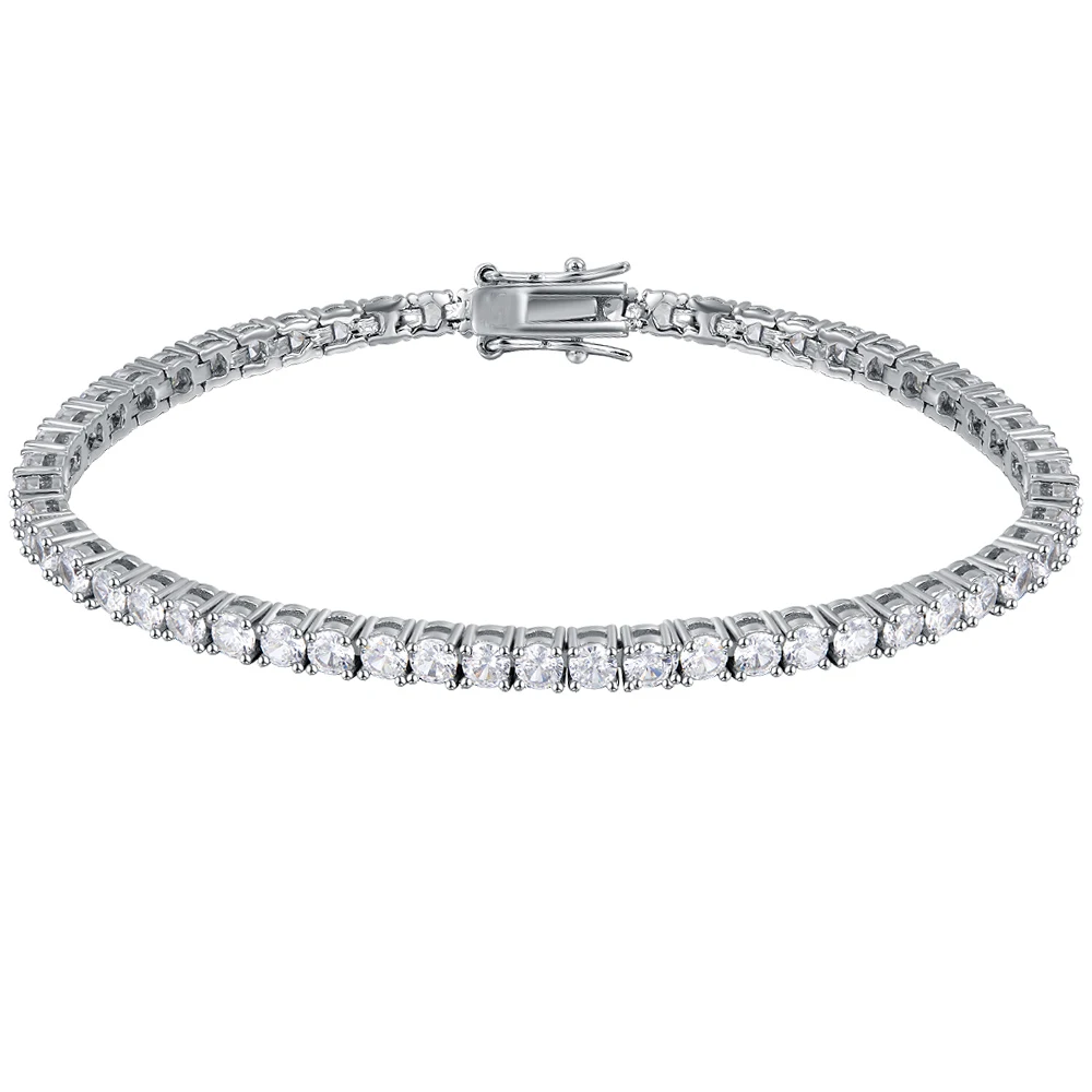 2mm-5mm Cubic Zirconia Of 7/8/9 inch Copper Jewelry White