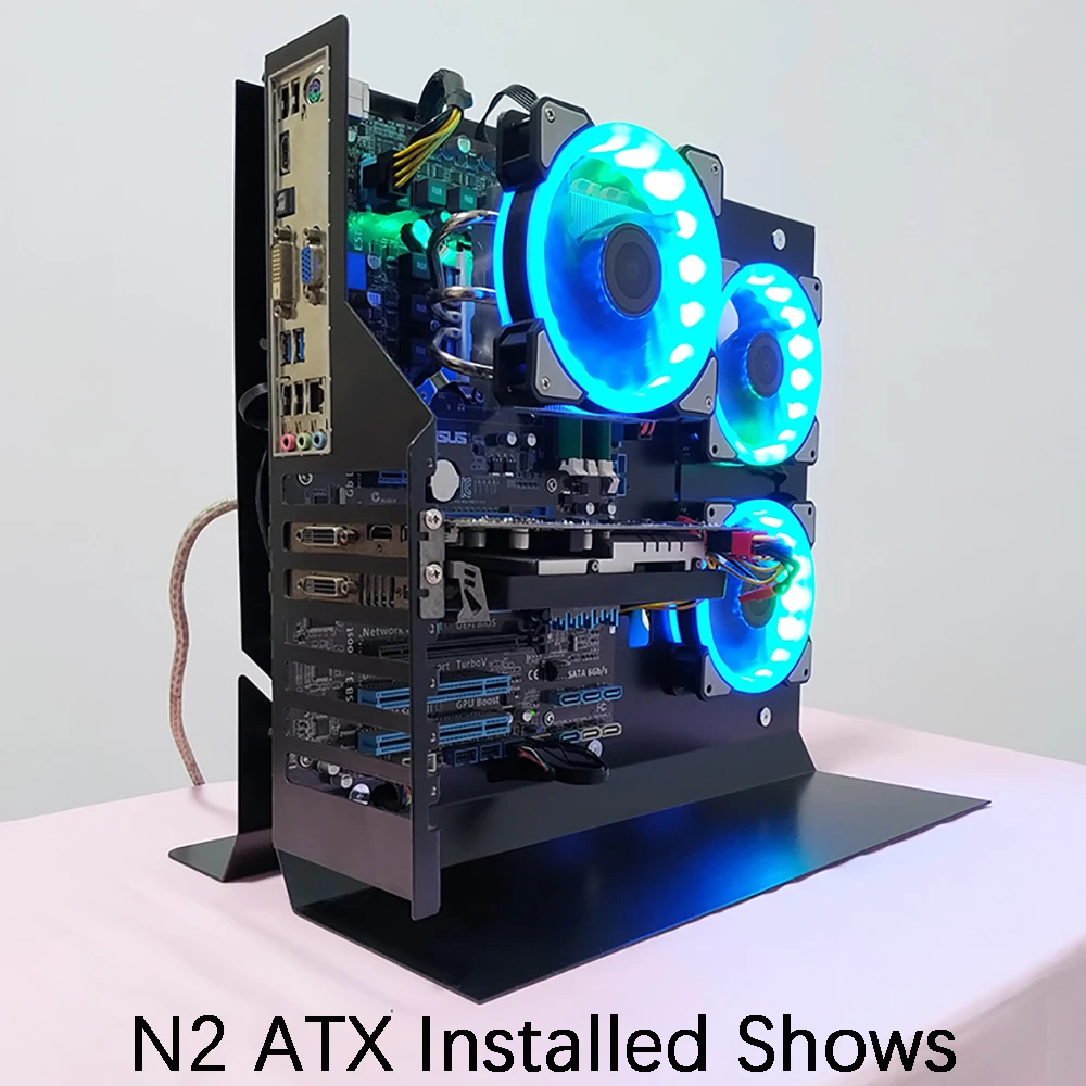 MATX ATX PC открытая рамка тестовая скамья Chassic воздушный чехол сплав кронштейн игры гик для HDD SSD видеокарта вентилятор водяного охлаждения