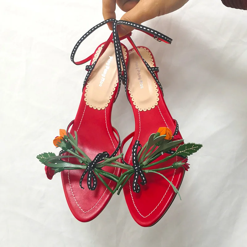 

Sandals Women's 2019 New Style Summer Online Celebrity-Versatile Open Toe Huizhou WOMEN'S Shoes Flower Fairy Style Fashion Sanda