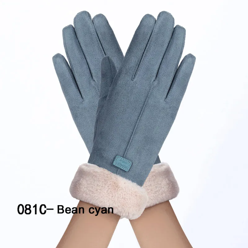 1 пара кашемировые двойные толстые женские зимние перчатки с сенсорным экраном милые перчатки с тремя ребрами горячая Распродажа перчатки для вождения плюшевые теплые женские - Цвет: 18