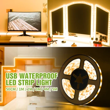 

Led Strip Light 5V Closet Lamp Tape USB Flexible Indoor Bedroom Decor Led Lights Strips 0.5/1/2/3/4/5M Waterproof Cabinet Lamp