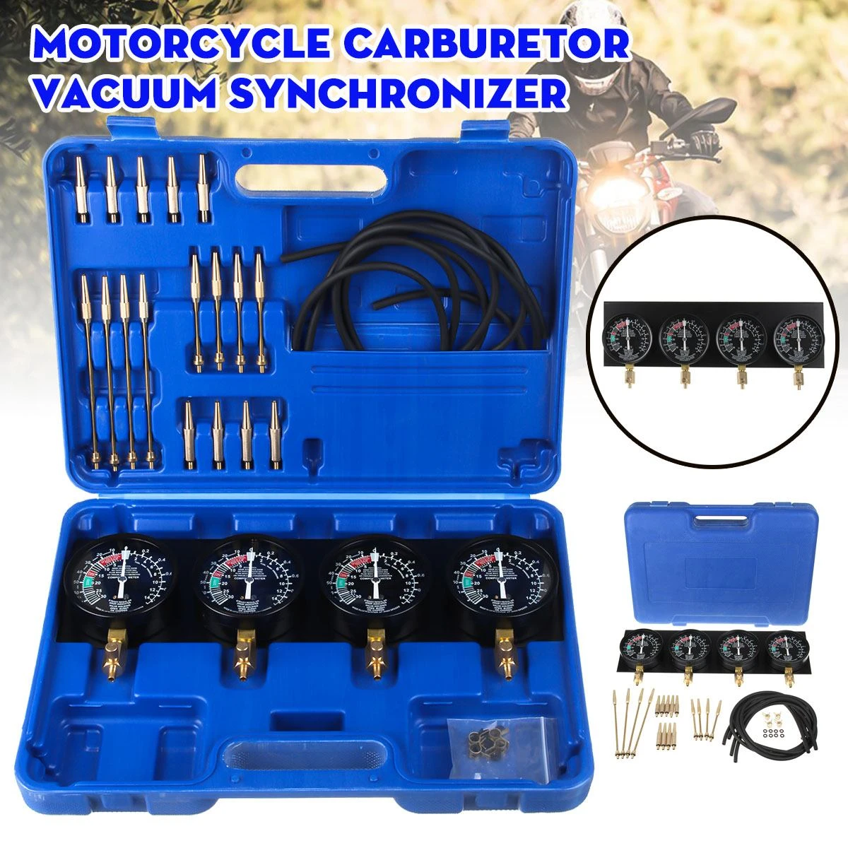 Motorcycle Fuel Vacuum Carburetor Synchronizer Tool Carb Sync Gauge 2/