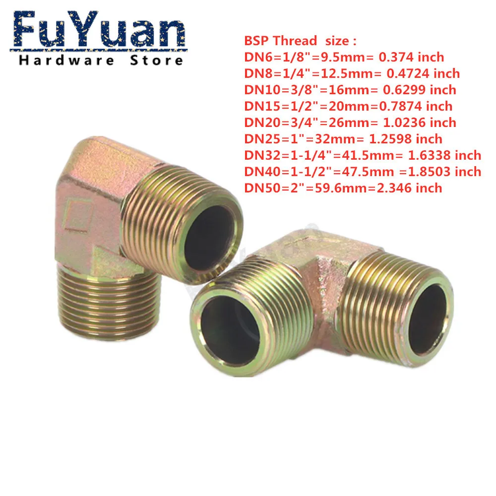 1PCS High Pressure Hydraulic Oil Tubing Transition Fittings elbow 1/8\