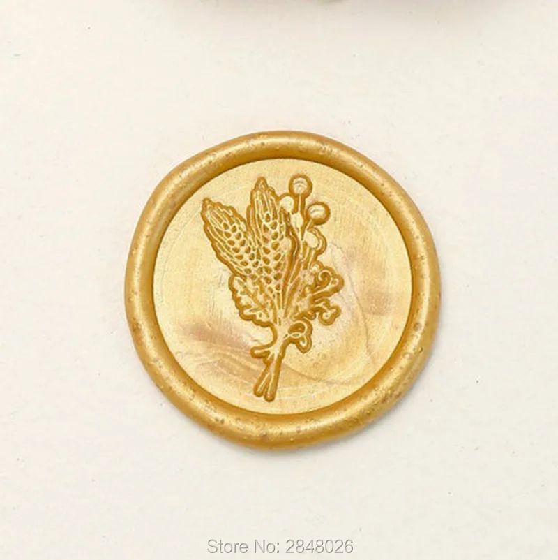 

Wheat Wax Seal Stamp,plant seals,wedding gift, wood wax stamp,party seal,